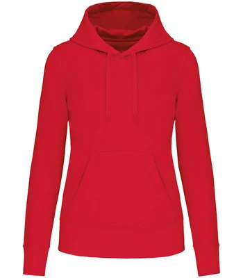 Kariban Kariban Ladies Eco Friendly Hooded Sweatshirt in RED