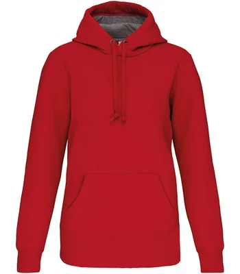 Kariban Kariban Heavy Contrast Hoodie in RED