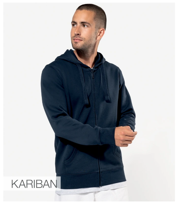 Kariban Kariban Full Zip Hooded Sweatshirt in BLK