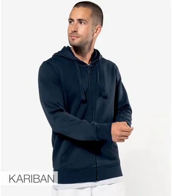 Kariban Kariban Full Zip Hooded Sweatshirt in NAV
