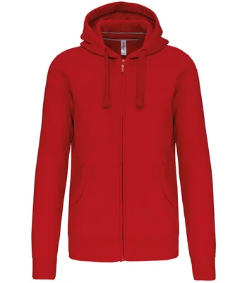 Kariban Kariban Full Zip Hooded Sweatshirt in RED