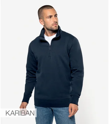 Kariban Kariban Zip Neck Sweatshirt in NAV