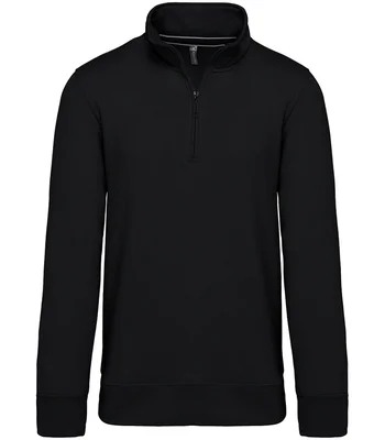 Kariban Kariban Zip Neck Sweatshirt in BLK