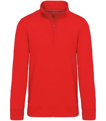 Kariban Kariban Zip Neck Sweatshirt in RED