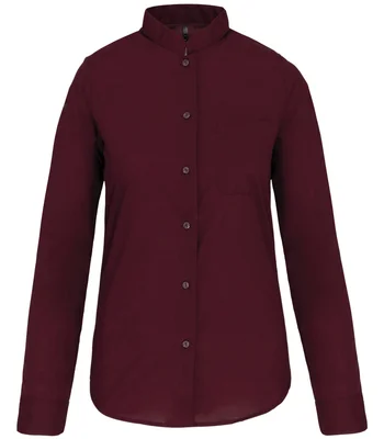 Kariban Kariban Ladies Long Sleeve Mandarin Collar Shirt in WIN