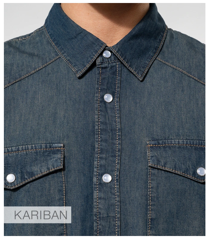 Kariban Kariban Long Sleeve Denim Shirt in DNM