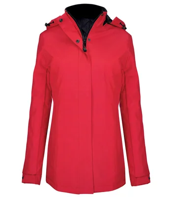 Kariban Kariban Ladies Parka Jacket in RED