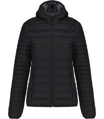 Kariban Kariban Ladies Lightweight Hooded Padded Jacket in BLK