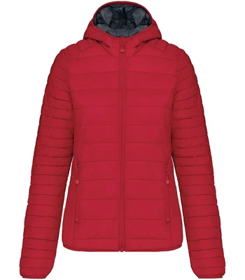 Kariban Kariban Ladies Lightweight Hooded Padded Jacket in RED