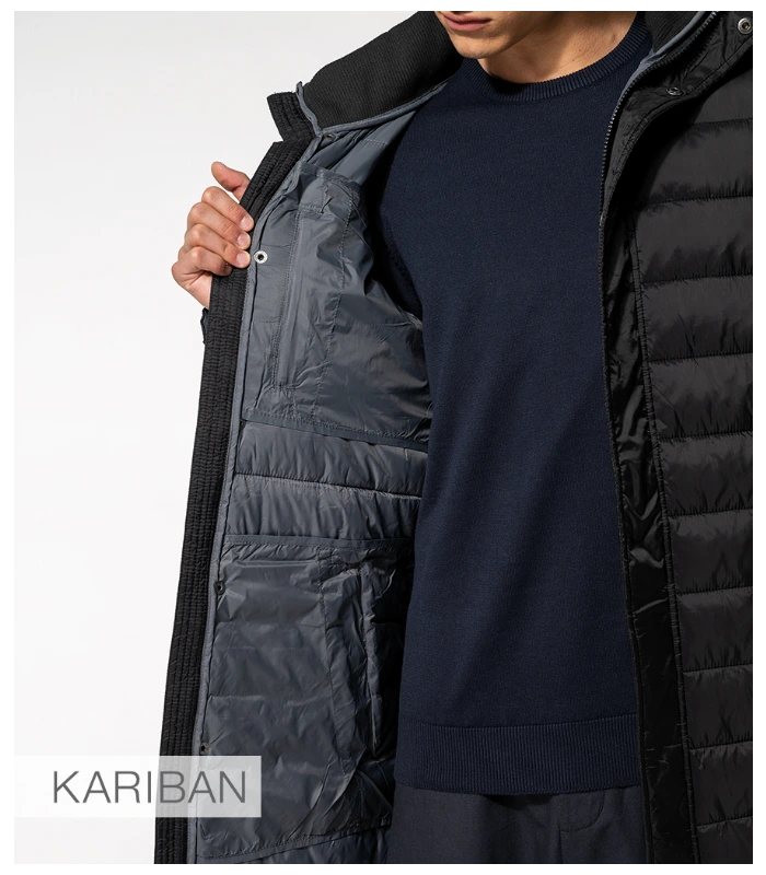 Kariban Kariban Lightweight Long Padded Parka Jacket in BLK