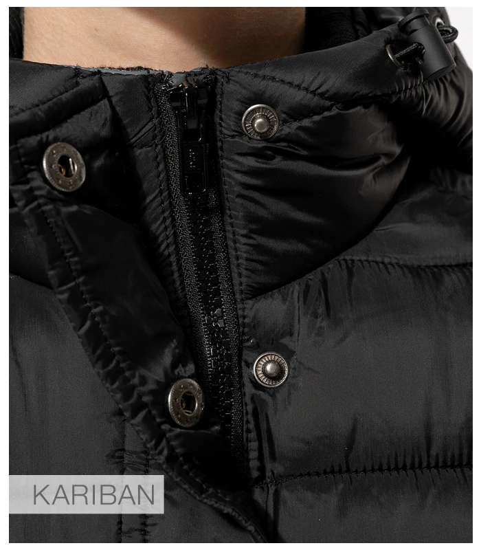 Kariban Kariban Ladies Lightweight Long Padded Parka Jacket in BLK