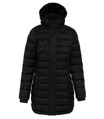 Kariban Kariban Ladies Lightweight Long Padded Parka Jacket in BLK