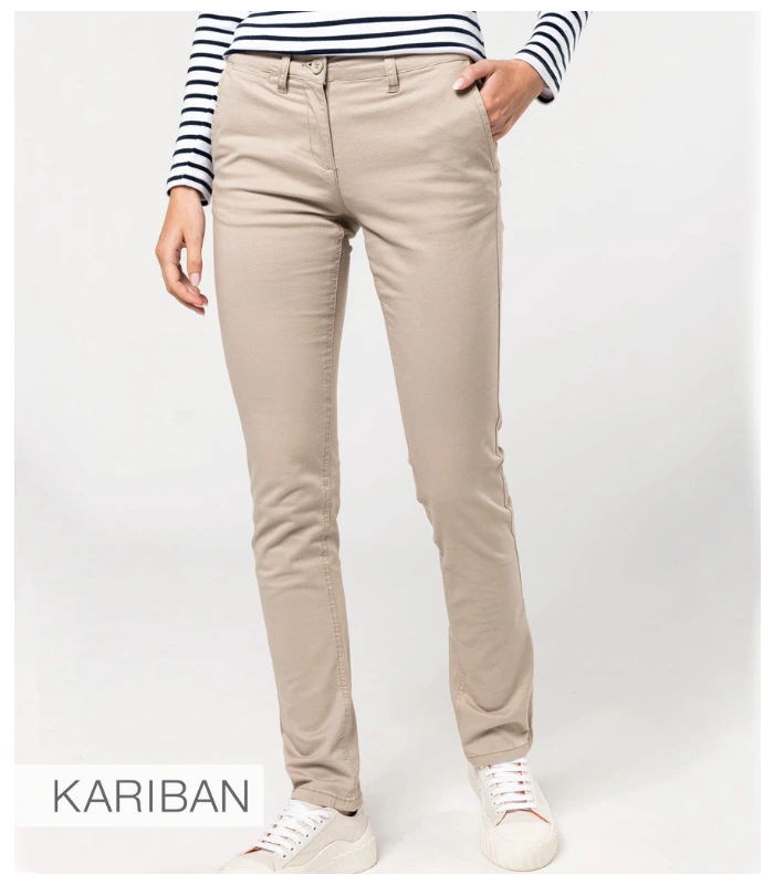 Kariban Kariban Ladies Chino Trousers in BLK