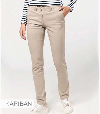 Kariban Kariban Ladies Chino Trousers in BEI