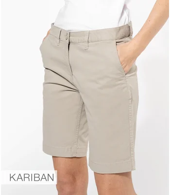 Kariban Kariban Ladies Chino Bermuda Shorts in BEI