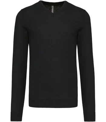 Kariban Kariban Cotton Acrylic V Neck Sweater in BLK