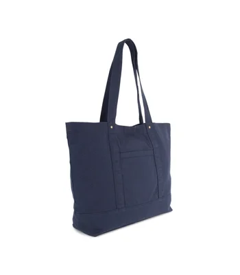 Kimood Kimood Washed Cotton Shopper Bag in Washed Navy