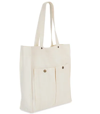Kimood Kimood Washed Cotton Bag with Pockets in Washed Ivory