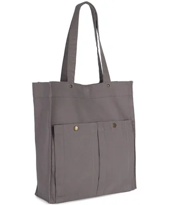 Kimood Kimood Washed Cotton Bag with Pockets in Washed Steeple Grey