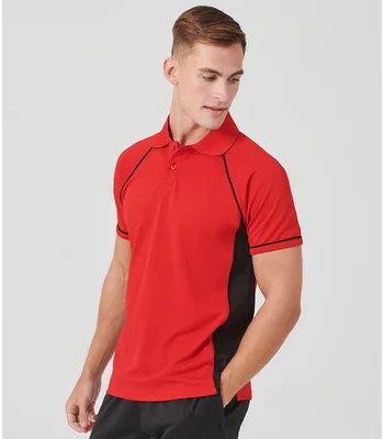 Finden + Hales Finden + Hales Performance Panel Polo Shirt in BK/RD