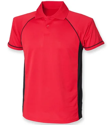 Finden + Hales Finden + Hales Performance Panel Polo Shirt in BK/RD