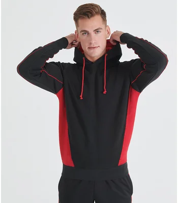 Finden + Hales Finden + Hales Contrast Hooded Sweatshirt in BK/RD