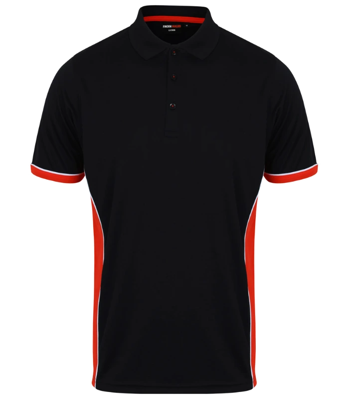 Finden + Hales Finden + Hales Contrast Panel Polo Shirt in BK/RD