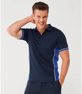 Finden + Hales Finden + Hales Contrast Panel Polo Shirt in BK/RD