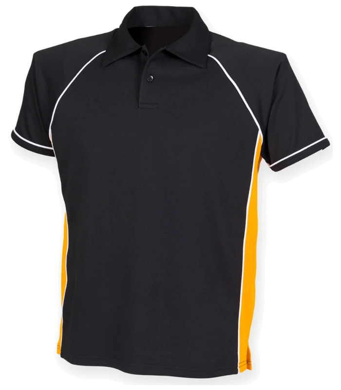 Finden + Hales Finden + Hales Performance Piped Polo Shirt in B/A/W