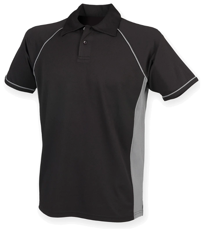 Finden + Hales Finden + Hales Performance Piped Polo Shirt in BK/GY