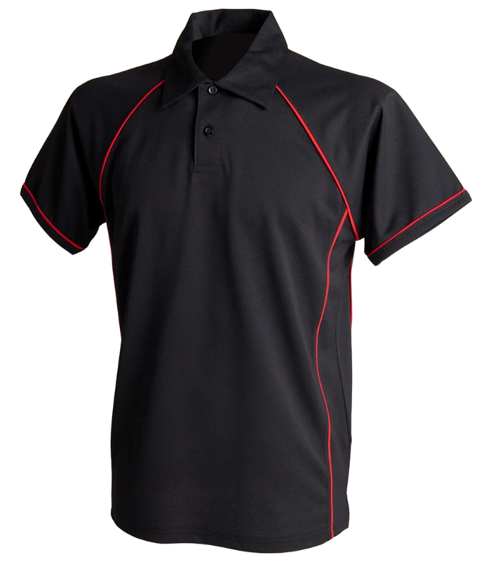 Finden + Hales Finden + Hales Performance Piped Polo Shirt in BK/RD