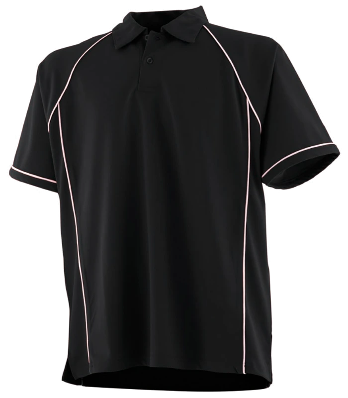 Finden + Hales Finden + Hales Performance Piped Polo Shirt in BK/WH
