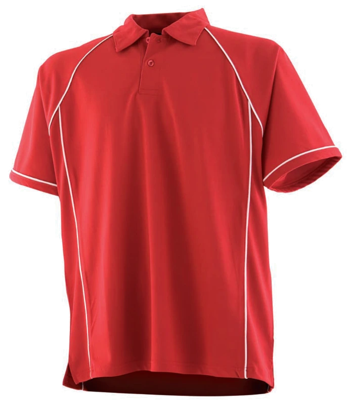 Finden + Hales Finden + Hales Performance Piped Polo Shirt in RD/WH