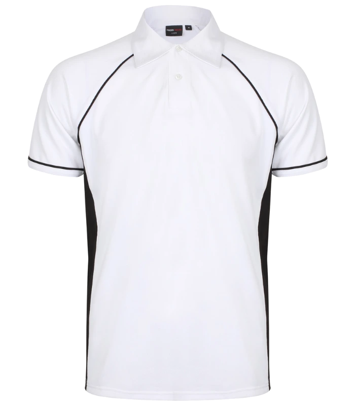 Finden + Hales Finden + Hales Performance Piped Polo Shirt in W/B/B