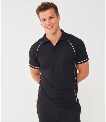 Finden + Hales Finden + Hales Performance Piped Polo Shirt in BK/BK