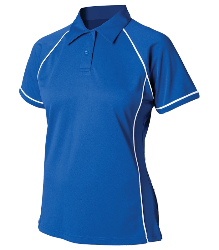 Finden + Hales Finden + Hales Ladies Performance Piped Polo Shirt in RY/WH