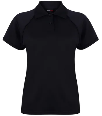 Finden + Hales Finden + Hales Ladies Performance Piped Polo Shirt in BK/BK