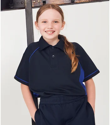 Finden + Hales Finden + Hales Kids Performance Piped Polo Shirt in Black/White