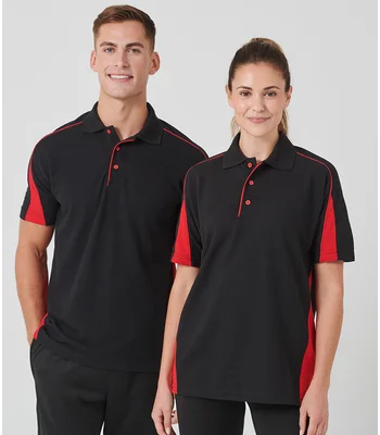 Finden + Hales Finden + Hales Club Poly/Cotton Piqué Polo Shirt in BK/RD