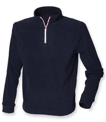 Finden + Hales Finden + Hales Zip Neck Piped Micro Fleece in BK/RD