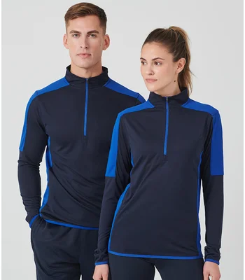 Finden + Hales Finden + Hales Contrast Zip Neck Midlayer Top in BK/GT