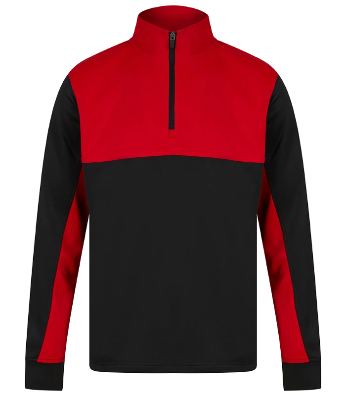 Finden + Hales Finden + Hales 1/4 Zip Tracksuit Top in BK/RD