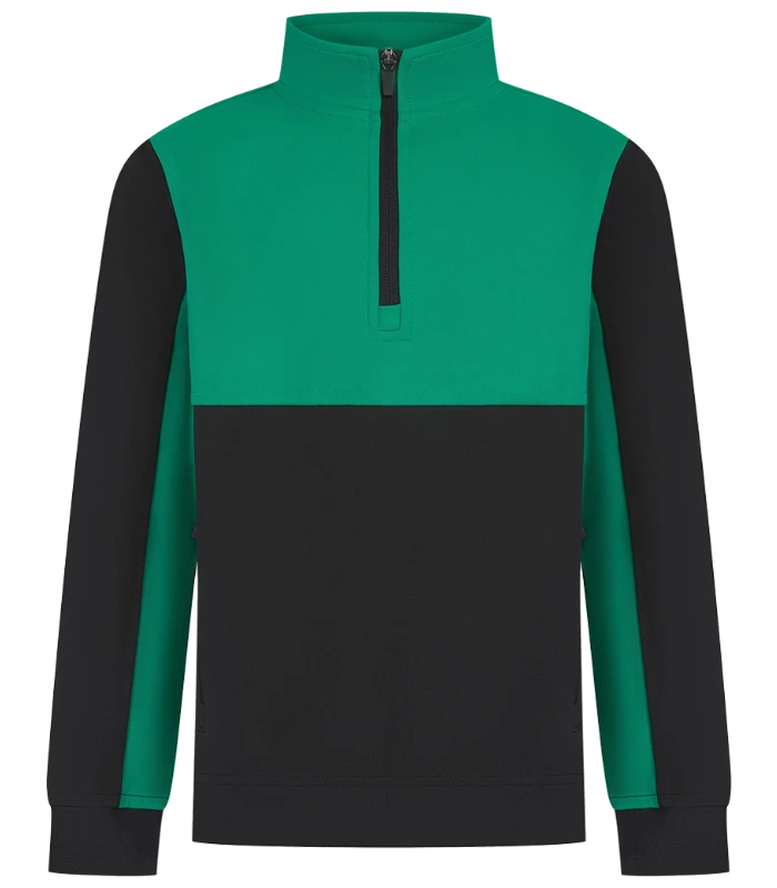 Finden + Hales Finden + Hales Kids 1/4 Zip Tracksuit Top in Black/Emerald