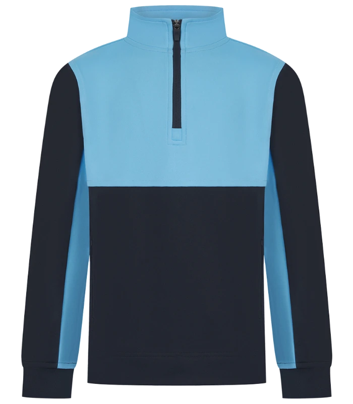 Finden + Hales Finden + Hales Kids 1/4 Zip Tracksuit Top in Navy/Sky blue