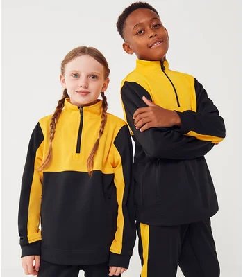 Finden + Hales Finden + Hales Kids 1/4 Zip Tracksuit Top in Black/Emerald