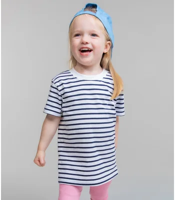 Larkwood Larkwood Baby/Toddler Striped Crew Neck T-Shirt in WH/OX