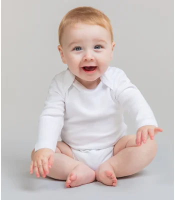 Larkwood Larkwood Long Sleeve Baby Bodysuit in WHI