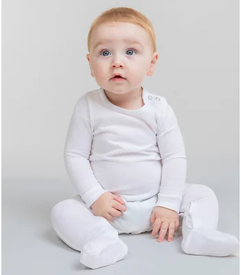 Larkwood Larkwood Organic Baby Sleepsuit in WHI