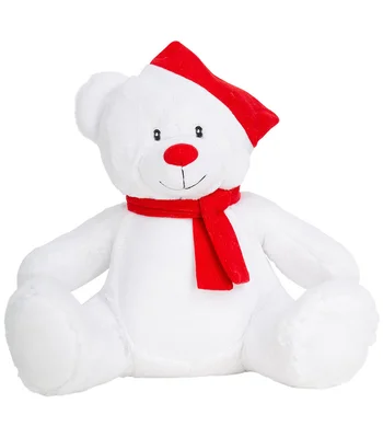 Mumbles Mumbles Christmas Zippie Bear in White/Red