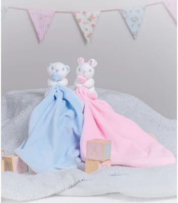 Mumbles Mumbles Animal Comforter with Rattle in Blue Bear